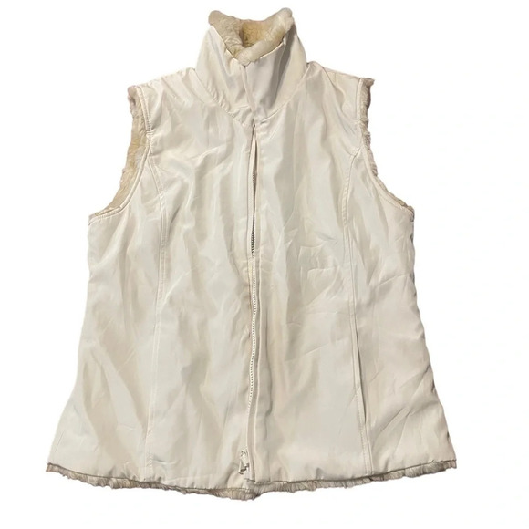 Kristen Blake faux fur vest, reversible, tan, size Small - Picture 3 of 5